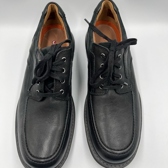 Men’s Clark’s Unstructured Black Leather Oxfords Size 11 - Picture 2 of 16